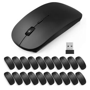 2.4G Wireless Computer Mouse, 3 Adjustable DPI Levels, 20-Pack, Black